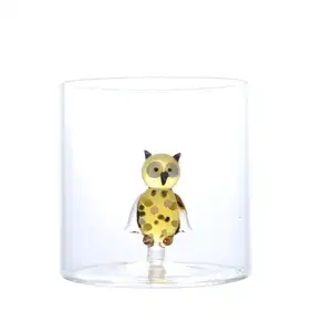 Hot Selling Cute Transparent Food Grade Animal Glass Cup Or Single Wall Glass Cups For Kids