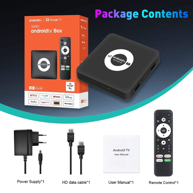Network TV Set-Top Box 5G Android 13 4K Video Player Quad-core Processor WiFi USB for Interfaces