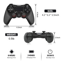 Factory Vibration Wireless BT Game Controller Joystick Gamepad con controlador de 6 ejes para PS4 y PC USB con teclas de extensión