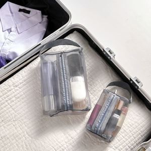 New Mesh <b>Transparent</b> Cosmetic <b>Bags</b> Small Large Clear Black <b>Makeup</b> <b>Bag</b> Portable Travel Toiletry Organizer Lipstick Storage Pouch - Product Image 6