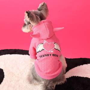 Pink Tony Bear Otoño/Invierno Ropa para perros Cuerpo pequeño Yorkshire Chenarite <span class=keywords><strong>Dibi</strong></span> Bear Angel Horn HOODIE - Product Image 2