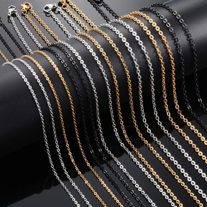 Lot de 5 Colliers Classiques en Acier Inoxydable, Chaîne Rolo, Fournitures de Bijoux en Métal en Gros, Accessoires pour Femmes et Hommes - Product Image 1