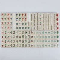 Jeu de Mahjong américain de luxe rouge à paillettes, élégant, personnalisé, créatif, avec tuiles en acrylique mélangeées à la main, emballage en boîte