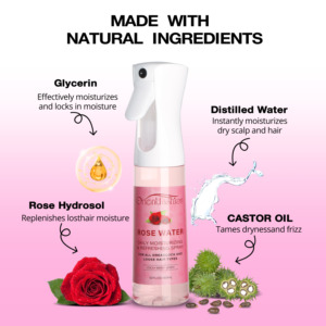 Eau De Rose Pour <span class=keywords><strong>Les</strong></span> Cheveux Eau De Rose Private Label Fournisseur populaire Eau De Rose Vaporisateur Loc Brume D'hydratation 100ml 300ml Eau De Rose pour cheveux - Product Image 3