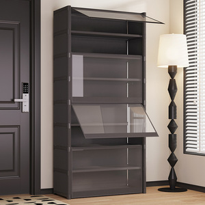 Zapatero transparente duradero para puerta de casa, estante a prueba de polvo de varios pisos, almacenamiento de armario Simple, muebles de Metal modernos para - Product Image 4