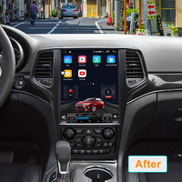 Pemutar DVD mobil layar Tesla 12.1 inci, Radio mobil navigasi GPS untuk Jeep Grand Cherokee 2014 - 2017