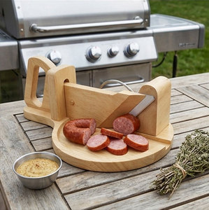 Cortador de Salchichas de <span class=keywords><strong>Madera</strong></span> de Bambú para Tabla de Charcutería, Rebanador de Carne de <span class=keywords><strong>Madera</strong></span> Natural para Salchichas Secas - Product Image 1