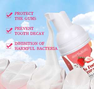 Nueva llegada al por mayor 60ml fruta Favor niños espuma pasta de dientes para multiusos blanqueamiento dental - Product Image 5