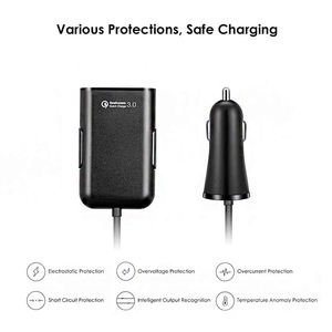 Cargador de coche rápido USB de 4 puertos 3,0 cargador de teléfono móvil USB de fila trasera para iPhone para <span class=keywords><strong>Samsung</strong></span> Huawei Xiaomi QC3.0 <span class=keywords><strong>carga</strong></span> rápida de coche - Product Image 2