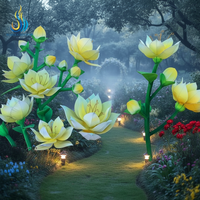Maßgefertigte Chinesische Traditionelle Seiden-Blumenlaterne für Außenbereich, Wasserdichter Stoff, Festivallaterne für Garten- und Wegdekoration
