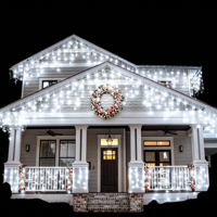 Guirlandes LED professionnelles personnalisées, prise US, étanches IP44, blanc chaud, pour décoration extérieure de Noël, de mariages et de festivals