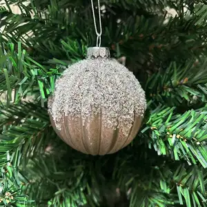 Ciondolo decorativo albero di natale palla di vetro d'argento di natale