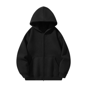 Pink Solid <b>Zip</b> up Hoodie Men Fleece Lined <b>Hooded</b> Sweatshirt Loose Fit Casual Winter Streetwear Breathable Custom Logo - Product Image 6