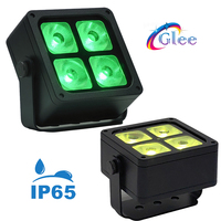 Projecteur LED sans fil DMX à piles IP65 pour extérieur, 4x18W RGBWA+UV 6-en-1, avec télécommande
