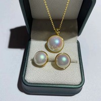 Nuevo Conjunto de Joyería de Plata de Ley 925 con Cadena de Clavícula Chapada en Oro Fino y Perla Natural Redonda de 12 mm para Mujer, Colección Cristiana 2026