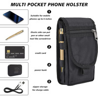 Étui de téléphone universel pour iPhone 15 Pro Max 14 Plus 13 12 11 étui de ceinture en nylon pour téléphone portable, pochette de transport, porte-cartes