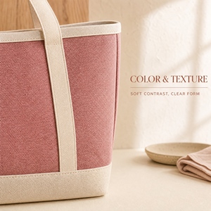 Printed Canvas Tote Bag <b>Heavy</b> <b>Duty</b> Cotton Reusable Grocery Shopping Bag with Inner Pocket and <b>Zipper</b> Pocket for Women Daily - Product Image 4