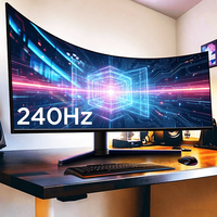 Moniteur de jeu incurvé personnalisable pour commande en gros, 19/34/49 pouces, 1K/2K/4K/5K, 144HZ 165HZ, moniteur LCD pour ordinateur