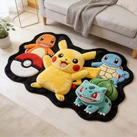 Tapis Pokémon imprimé sur mesure, tapis Pikachu Anime, tapis doux antidérapant, fond épais en éponge, tapis de dessin animé 3D, design de tapis irrégulier