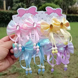 Vendita calda stile coreano fatto a mano in velluto accessori per capelli di tendenza orecchie di gatto con perla nodo all'ingrosso per le donne - Product Image 1