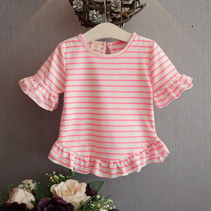 เสื้อยืดเด็กผู้หญิงแขนสั้นผ้าฝ้าย 100% คุณภาพพรีเมียมจากจีน - Product Image 1