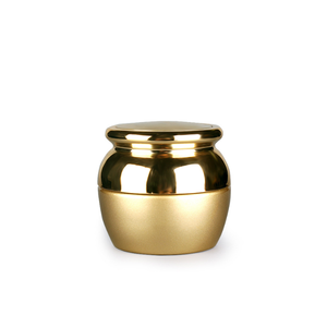 <span class=keywords><strong>Crema</strong></span> corporal de lujo para el cuidado de la piel, contenedor de 50g, Frasco redondo de vidrio dorado para cosméticos con tapa dorada - Product Image 1