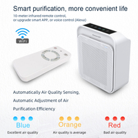 Purificateur d'air portable pour grande pièce, purificateur d'air HEPA avec un CADR élevé de 300, contrôle intelligent par application, faible bruit avec indicateur AQI