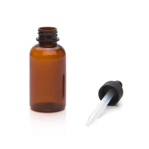 Bottiglia di goccia di olio essenziale di imballaggio trasparente ambra bottiglia di plastica contagocce