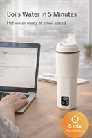 Tasse chauffante électrique portable intelligente avec affichage numérique, bouilloire de voyage à ébullition rapide pour café et thé