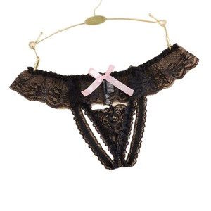 Ding Zhi Mei String en dentelle noir transparent, lingerie féminine taille basse, sous-vêtements sexy - Product Image 5