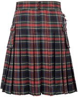 Kilts traditionnels pour hommes, plissés, en tartan, grande taille, hybrides écossais, en lin noir et tartan, avec sangles en cuir, kilts pour hommes