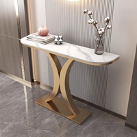 NOVA Moderne 12 Pouces Large Glam Accent Table Demi Lune Canapé Table Pour Salon Console Tables pour Hall D'entrée Meubles