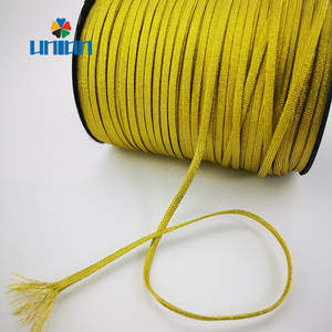 Cordon tressé métallique plat de 5 mm en gros, ficelle tressée jaune pour l'artisanat, l'<span class=keywords><strong>art</strong></span>, la couture, la fabrication de bijoux DIY - Product Image 5