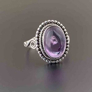 Anello Vintage Viola, Gioiello da Dito alla Moda per Donne, Regalo per Uso Quotidiano - Product Image 1