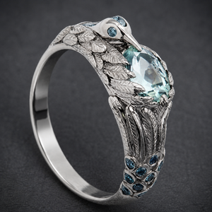 Anello Creativo con Colibrì e Zirconi Blu Micro Pavé per Donne, Regalo di Compleanno, Gioielli alla Moda - Product Image 5