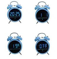 Reloj Despertador de Anillo Estilo Coreano con Pantalla LCD, Movimiento Silencioso, Campana de Metal, Luz de Tres Niveles, Reloj Analógico, Venta de Fábrica