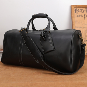 Vendita calda in vera pelle da uomo sport palestra borsone con chiusura a cerniera per il fine settimana bagaglio da viaggio - Product Image 4