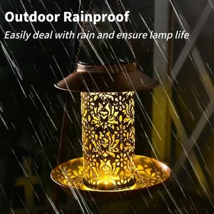 Mangeoires à oiseaux cylindriques en métal solaires, anti-écureuils et éclairées, décoration de jardin extérieur, provenance Chine - Product Image 5