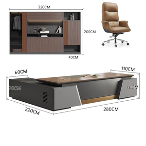 Thanh lịch sang trọng bằng gỗ lớn điều hành hình chữ L bàn máy tính với <span class=keywords><strong>hutch</strong></span> hữu ích thực tế - Product Image 4