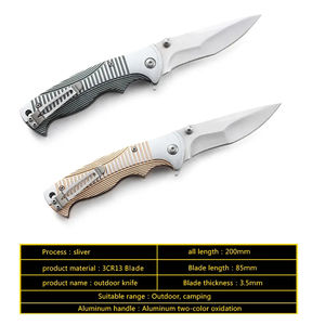 Cuchillo Táctico de Supervivencia para Campismo al Aire Libre, de Acero Inoxidable de Grado Industrial de Alta Dureza HL, con Mango de Aluminio, Grosor de 3.5 mm - Product Image 5