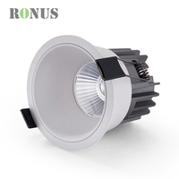 Spot noir commercial LED vers le bas lumière 9W laveuse murale anti-éblouissement COB Downlight IP44 projecteur encastré