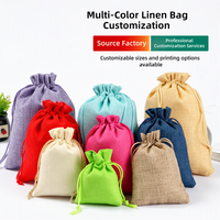 Sac de stockage agricole en coton et lin avec cordon de serrage, impression par transfert thermique, emballage de riz personnalisable pour la vente en gros