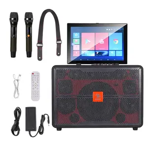 Portable karaoke machine for smart tv and home theater wifi blue tooth 17'' HD touch screen speaker