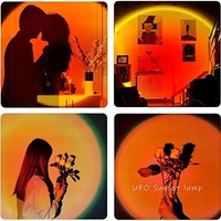 1 pièce de lumière de projection de coucher de soleil vibrante-spectre de 16 couleurs, télécommande USB, lumière LED dynamique à changement de couleur-crée un accueil chaleureux