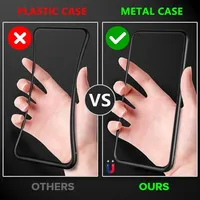 Étui en métal magnétique en verre trempé pour iPhone 16 15 14 13 12 XR 11 Pro Max 7 8 Plus, protection anti-espion 360° avec aimant