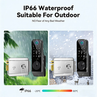 Serrure de porte extérieure intelligente numérique électronique Wifi Tuya IP65 étanche Sinon Outdoor avec double lecteur d'empreintes digitales Ttlock pour villa