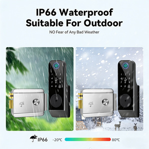 Serrure de porte extérieure intelligente numérique électronique Wifi Tuya IP65 étanche Sinon Outdoor avec double lecteur d'empreintes digitales Ttlock pour villa - Product Image 2