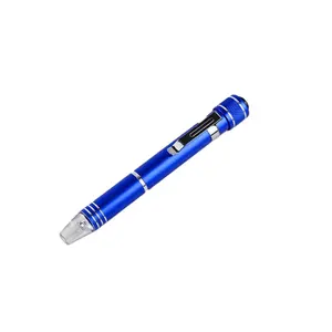 כיס מיני מברג נייד 6 ב 1 דיוק מגנטי עט מברג LED אור כלי עט עם כיס קליפ