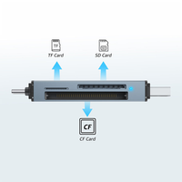 Lector de Tarjetas Multiusos 2 en 1, Lector y Escritor de Tarjetas de Memoria CF SD TF, Adaptador Compatible con Portátiles, Compatible con Fabricación OEM Personalizada