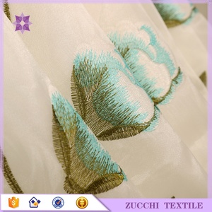 Polyester Room Divider <strong>Voile</strong> Embroidered Sheer Curtain <strong>Window</strong> Embroidery Sheer - Product Image 5
